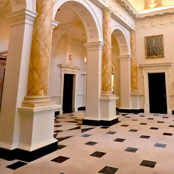 Restored Portland stone floors at Leinster House